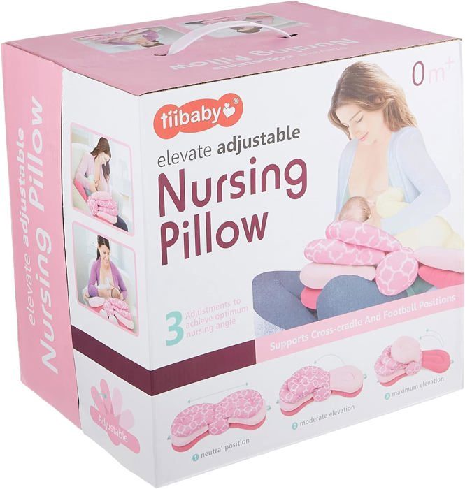 Coussin d’allaitement pour bébé hauteur réglable Rose