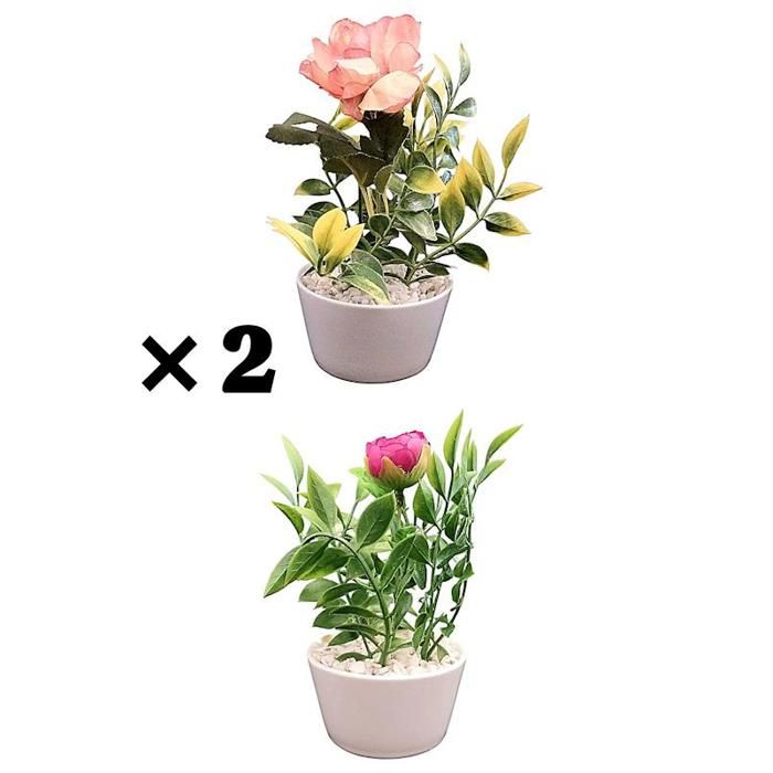 Plante artificielle - 2 pièces - Couleurs aléatoires - Entretien facile - Décoration intérieure