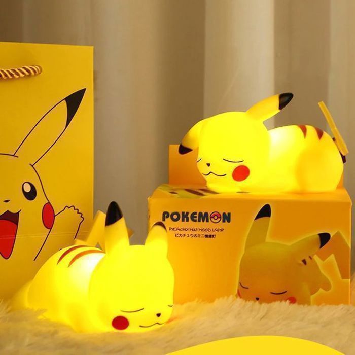 Lampe de chevet - Pikacu - Veilleuse enfant - LED - Jaune - Plastique
