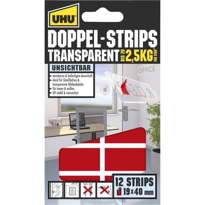 Bandes adhésives double-face UHU® UHU 45515 transparent (L x l) 40 mm x 19 mm 12 pc(s)