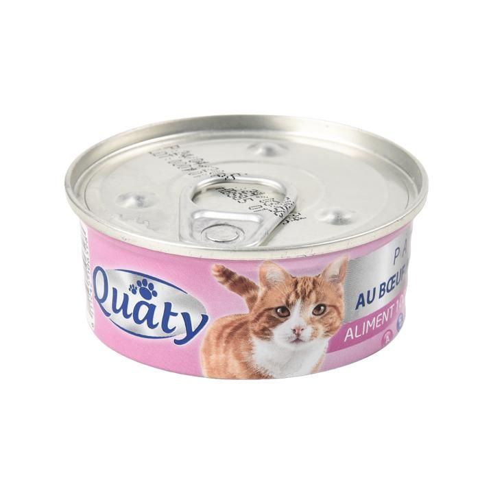 PÂTÉ AU BOEUF ET SAUMON POUR CHATS 85G** QUATY