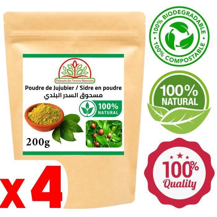 Poudre de feuilles de Sidr Jujubier Qasil Soin du corps et cheveux 100% Naturel 800g