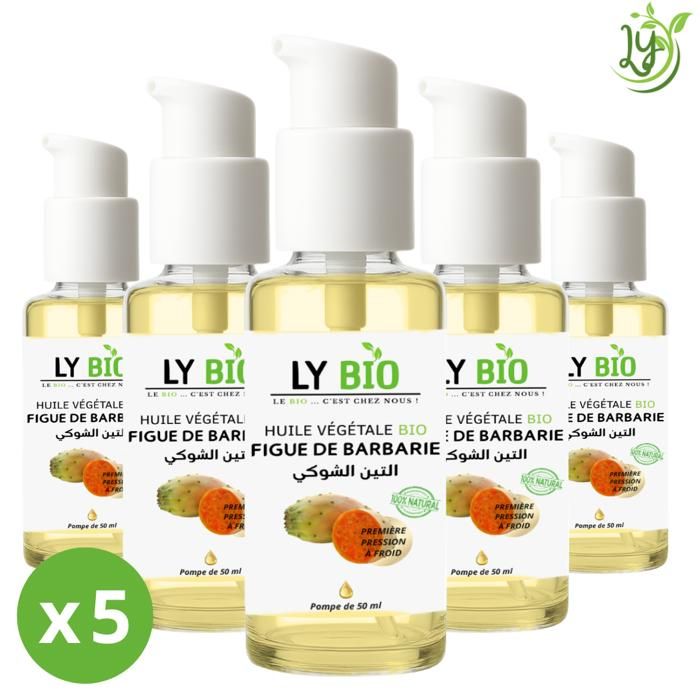 LYBIO PACK HUILE FIGUE DE BARBARIE 50ML - POMPE LOT DE 5 bouteilles