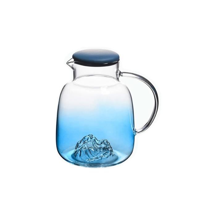 Carafe en verre - Non spécifié - 1.5L - Couvercle bleu - Élégante - Pratique