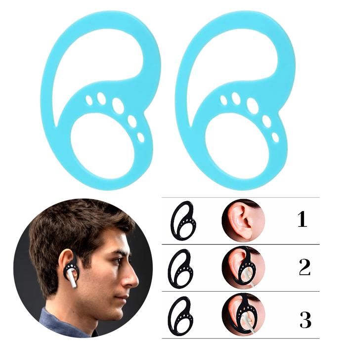Paire de crochet d'oreille universels en silicone anti-perte pour écouteurs airpods Bluetooth et fil qui maintiennent vos écouteurs