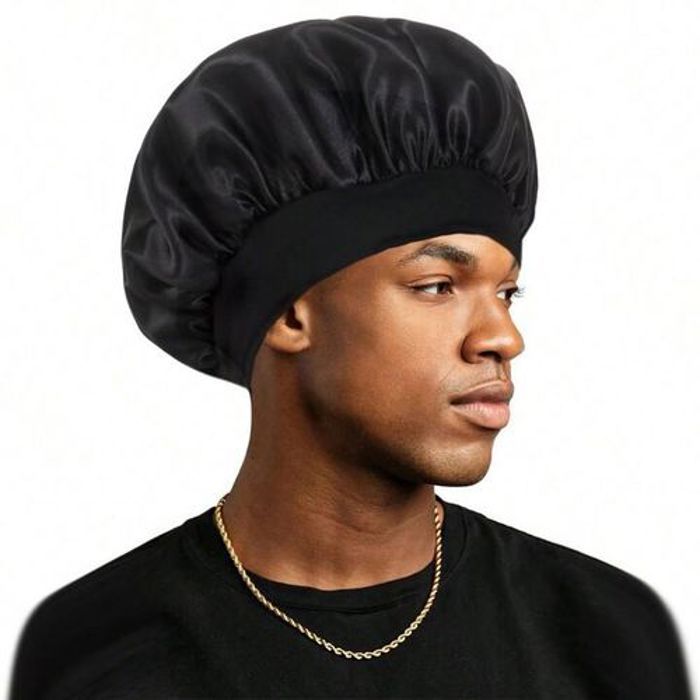 Bonnet de bain - Satin - Homme - Élastique - Rond - Double usage