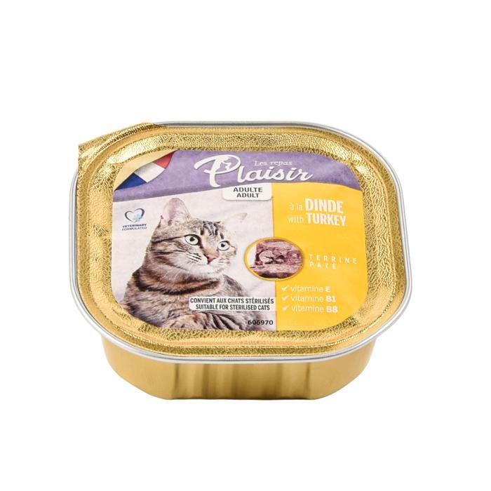 PATE CHAT A LA DINDE 100G LES REPAS PLAISIR