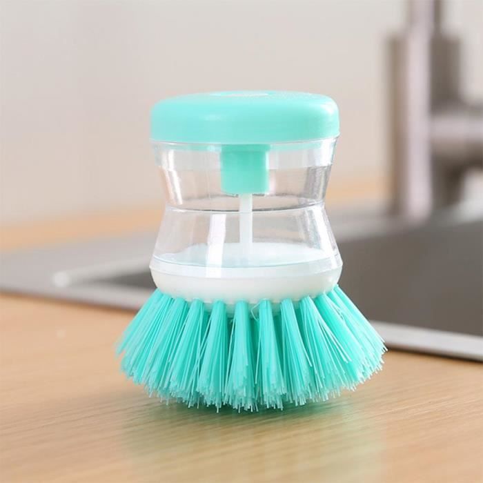 vert Brosse de nettoyage de cuisine, Pot, vaisselle, avec distributeur de savon liquide, outils de cuisine,