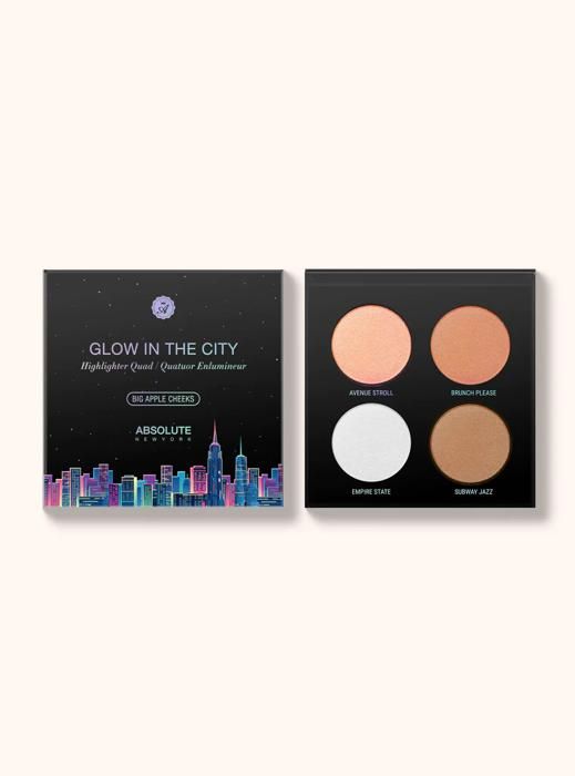Fard à paupières - ABSOLUTE NEW YORK - Glow in the city - Palette 4 teintes - Effet strobing - Multicolore