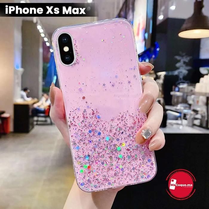 Pochette iPhone Xs Max Scintillante,&amp; Brillante Rose