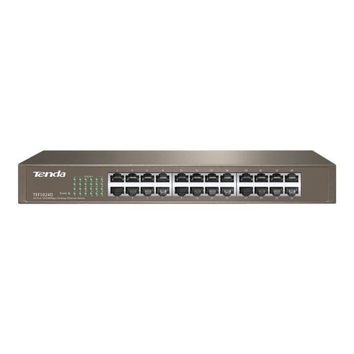 Commutateur - Tenda - TEF1024D - 24 Ports - 10/100 - Montable sur rack