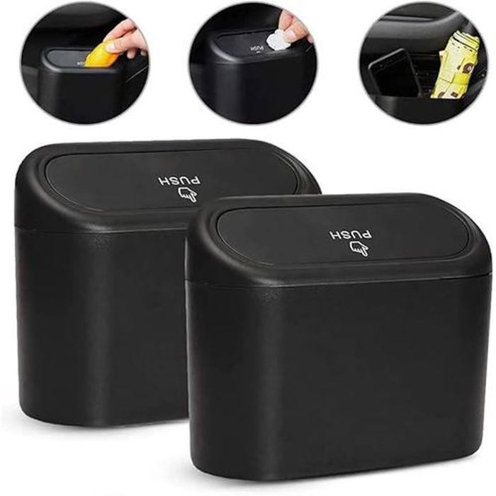 2 pcs Mini Poubelle,Poubelle de Voiture Multifonction,Imperméable, Maison, Bureau et Cuisine