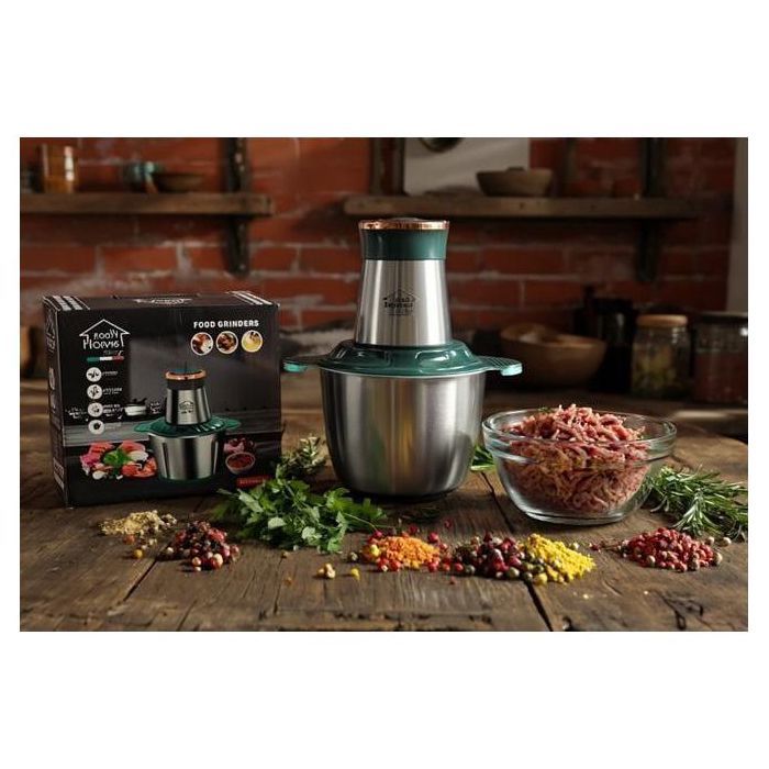 Hachoir Électrique Multifonction - 3L - 250W - Acier Inox - 2 Vitesses