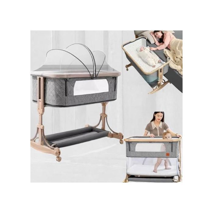 Cododo 3 en 1 Bébé – Parc, Berceau et Lit avec Moustiquaire et Hauteur Réglable