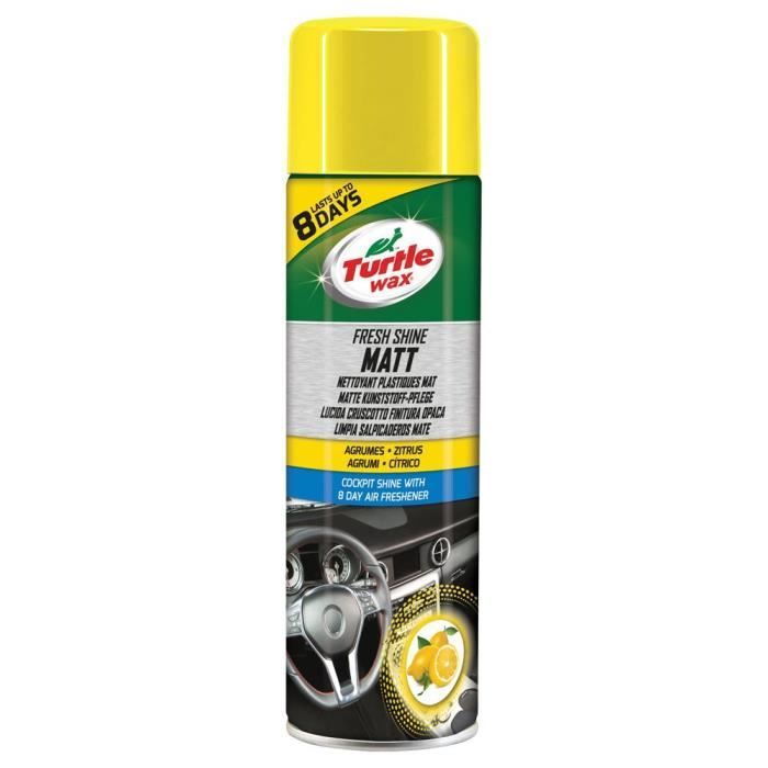 Turtle Wax Fresh Shine Nettoyant pour voiture interieur et assainisseur d'air 500ml Citrus Matt