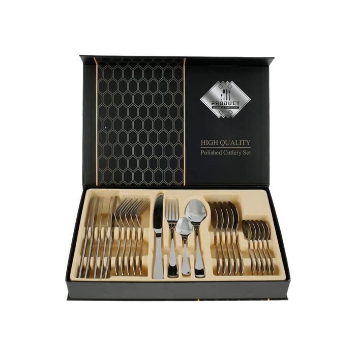 Ménagère de couverts - YATOUT HOME - Prestige - 24 pièces - Acier inoxydable - Argent