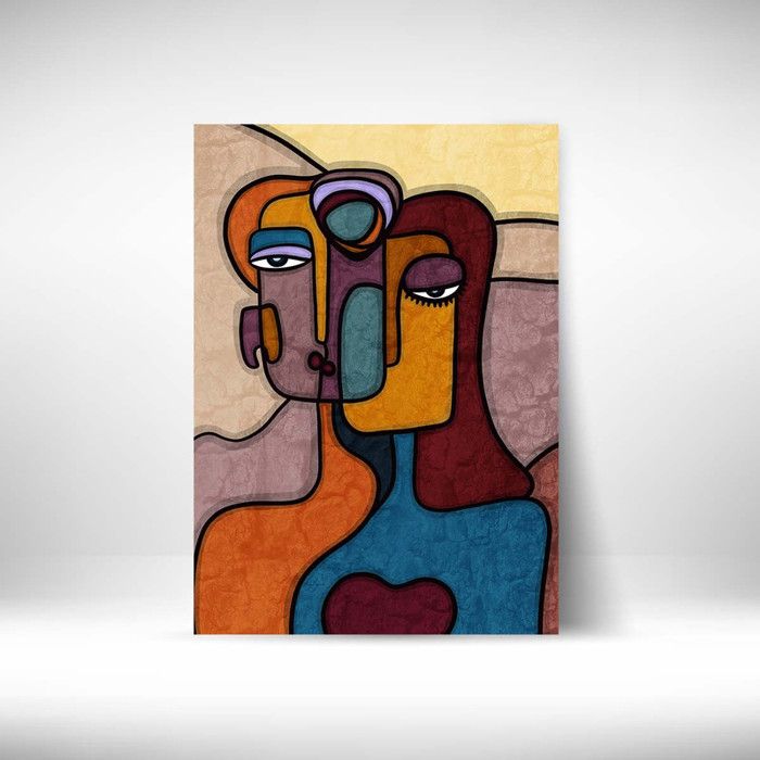 Tableau Décoratif - Inspiration Abstraite Luxe - 40 x 60 cm - Multicolore - Design Contemporain