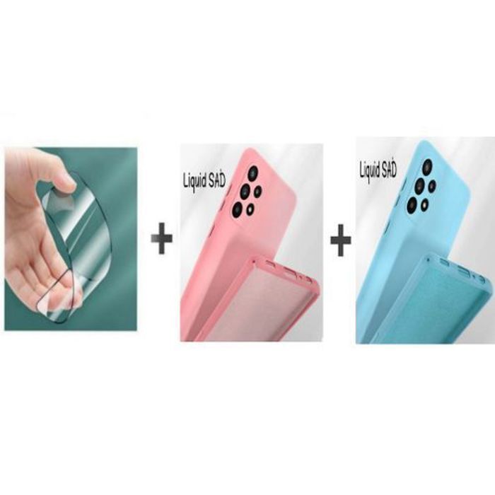 Coque de téléphone - GÉNÉRIQUE - Samsung A52 - Silicone Souple - Rose et Bleu Ciel - Protection Incassable