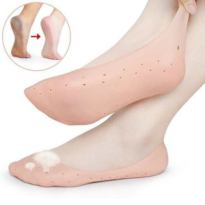 Chaussettes hydratantes en Silicone Protège-talons Anti-fissure, Semelles douces