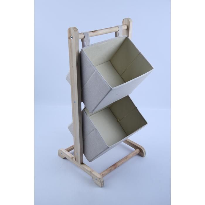 Étagère de rangement en bois à 2 niveaux