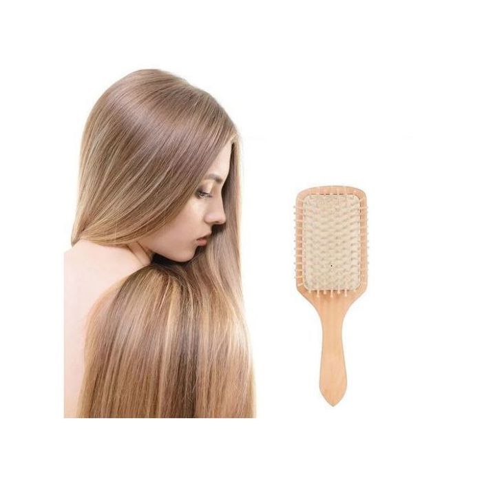 Brosse à Cheveux en Bambou : Cheveux Doux & Brillants