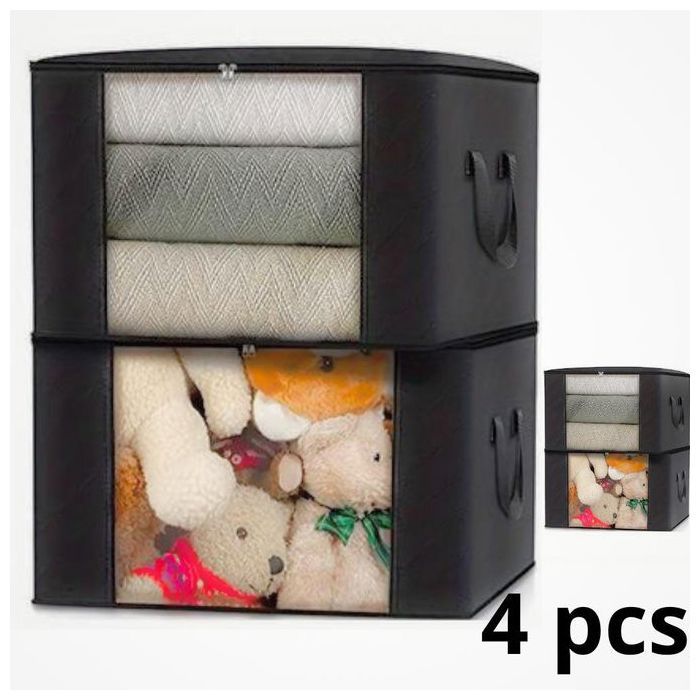 Sacs de rangement - Non spécifié - Pack de 4 - Grande capacité - Fenêtre transparente - Polypropylène non-tissé
