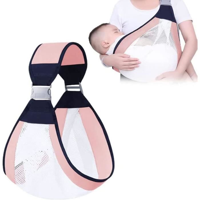 Porte-bébé respirant, écharpe de portage réglable en maille 3D pour porte-bébé, nouveau-né et tout-petits, jusqu'à 18kg (filet rose)