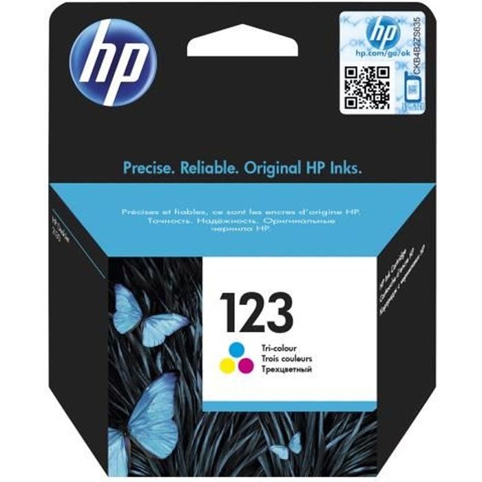 HP 123 Tricolore originale cartouche d'encre pour Deskjet 2130, 26XX, 3630, 37XX; Envy 4523, 50XX; Officejet 3835, 4655, 52XX