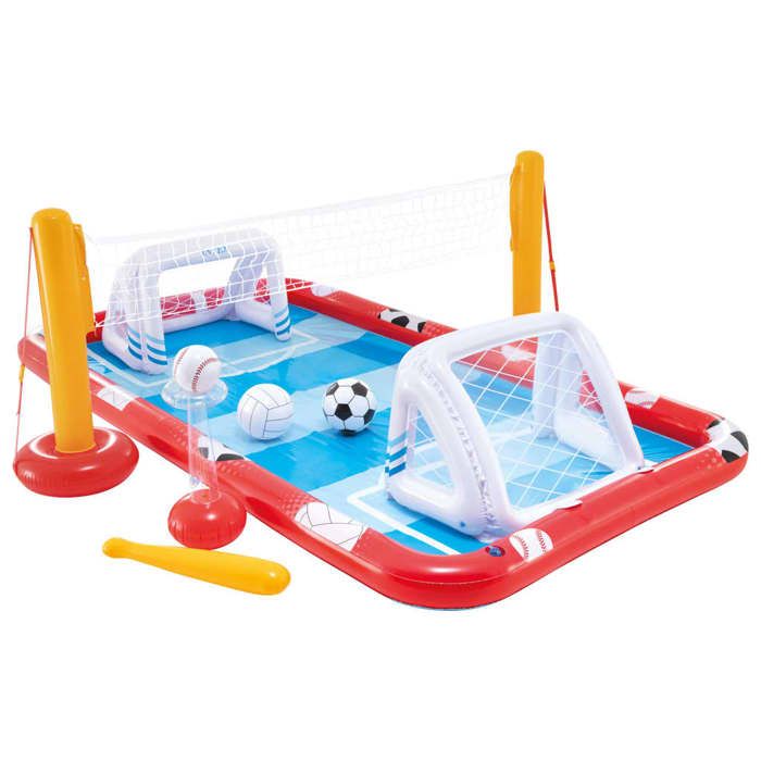 Aire de jeux gonflable Multi-sports - INTEX - toboggan et ball inclus - Rouge/Multicolore