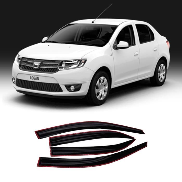 Déflecteur adhésif - Dacia Logan 2015 - Noir - Améliore circulation d'air - Réduit bruit extérieur