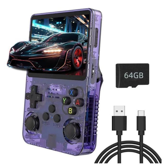 Console de Jeux Rétro - R36S - Mauve - Compacte - Performante - Facile à utiliser