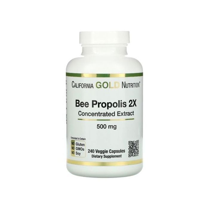 Propolis d'abeille 2X Extrait concentré 500 mg "équivalent 1000 mg" - 240 capsules végétariennes