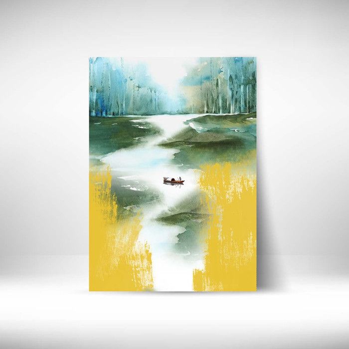Tableau Décoratif - Fusion de Couleurs - 40 x 60 cm - Multicolore - Design Contemporain