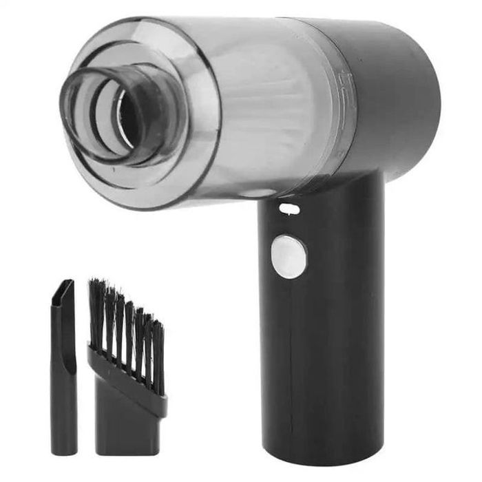 Aspirateur de voiture 2 en 1 avec lumière LED, mini portable sans fil, pour un nettoyage facile.