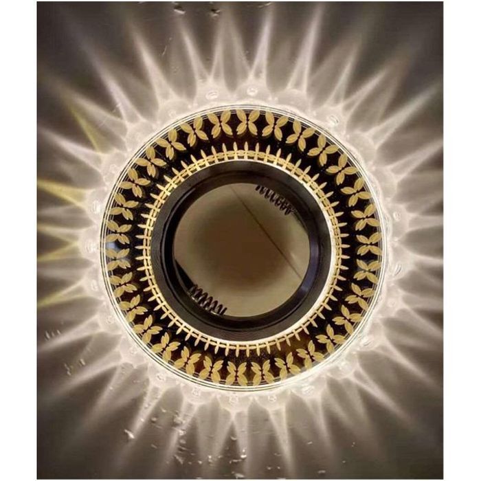 Spot 3W LED ronde cristal jaune encastré Plafonnier
