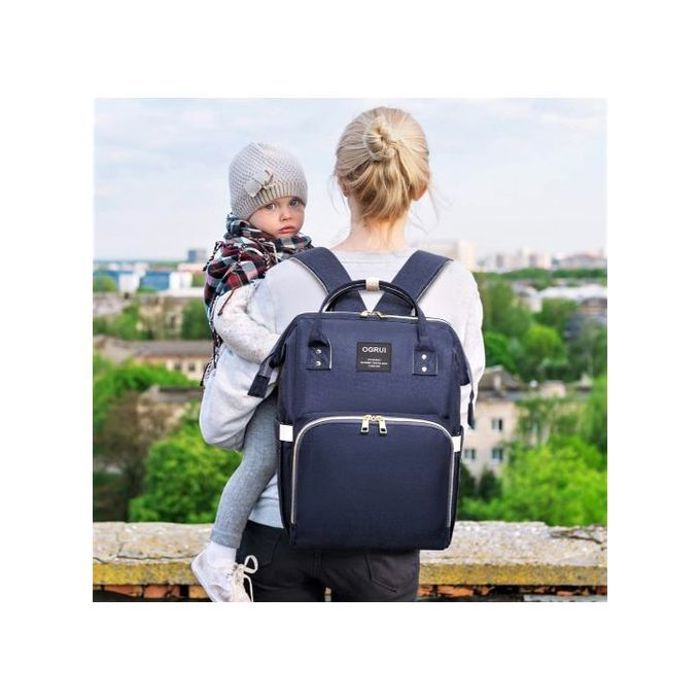 Sac à dos à langer pour bébé bleu