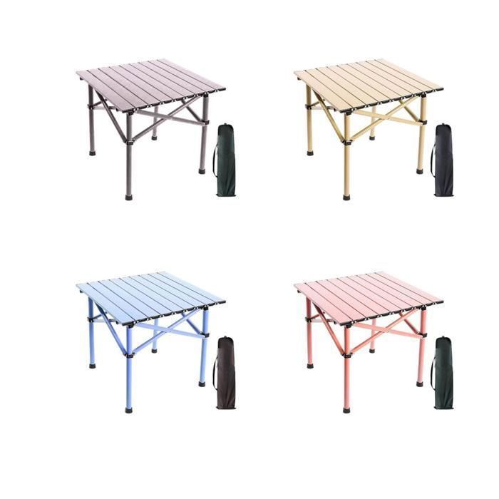 Table pliante - Camping - Ultra-légère - Bois et acier - 0,3 kg - (Couleur aléatoire)