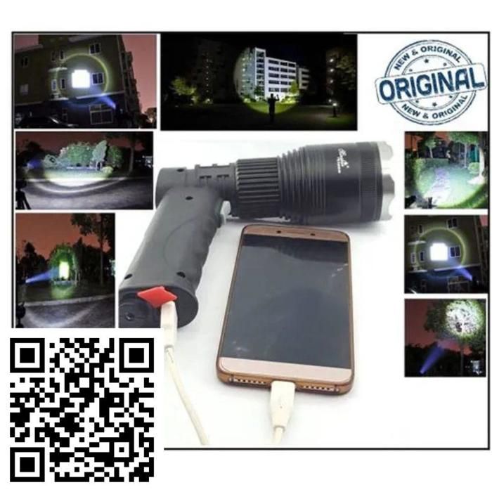 Lampe de Poche - Original - 30W - Rechargeable USB - Aluminium - Zoomable