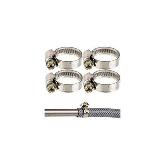 4Pcs Pinces de tuyau en acier inoxydable véritable, collier de serrage pour tuyau 16-25mm