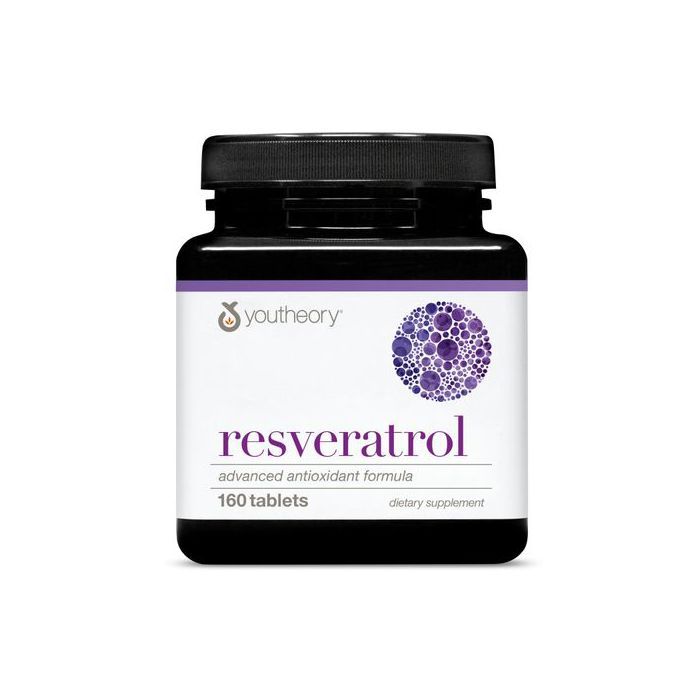 Youtheory Resvératrol - Formule antioxydant avancée, 160 comprimés