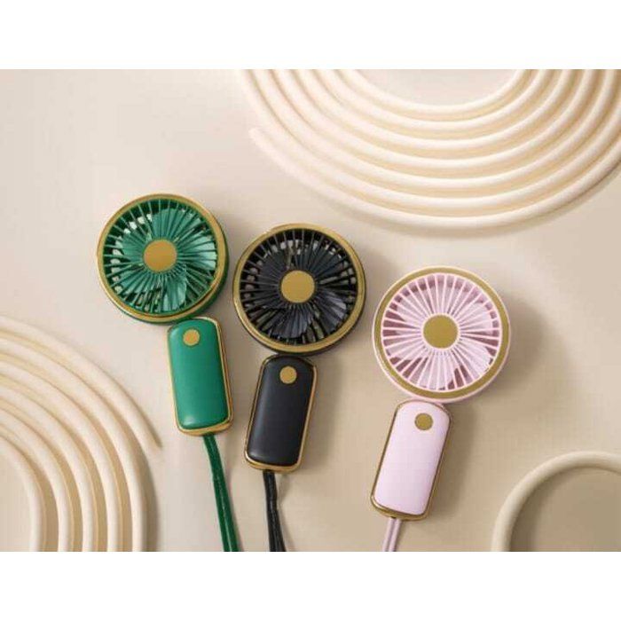 Mini ventilateur - Compact - Rechargeable USB - Vitesse réglable - Couleur verte tendance
