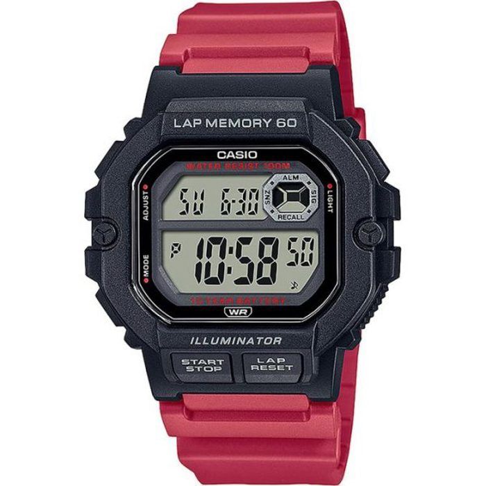 Montre - CASIO - WS-1400H-4AVDF - Bracelet rouge - Étanchéité 100m - Autonomie 10 ans