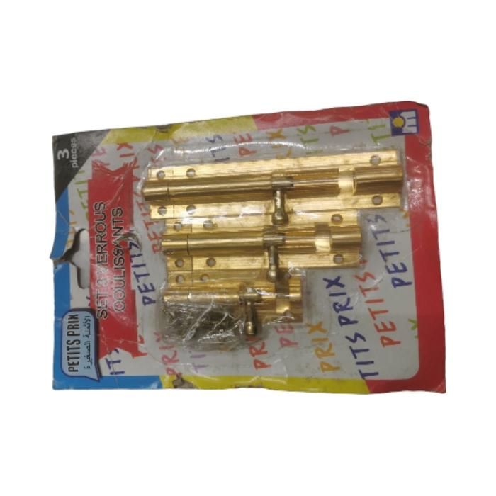 SET 3 VERROUS DE PORTE EN ACIER CHROME DB092A BOX