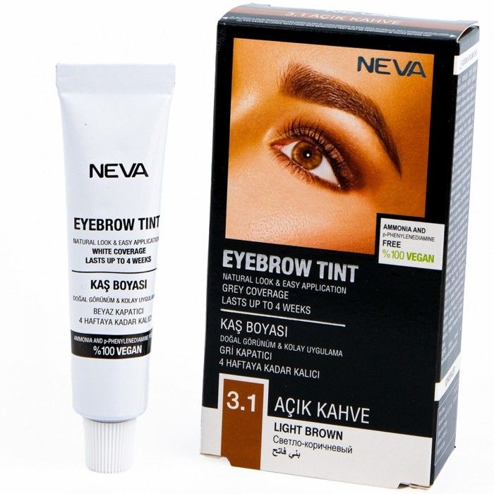 Neva Eyebrow Tint Set de teintures pour sourcils végétaliennes 3.1 Marron clair