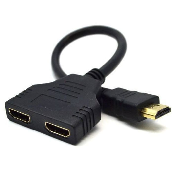 HDMI 1 Male à Double HDMI 2 Femelle Y cable adaptateur HD TV