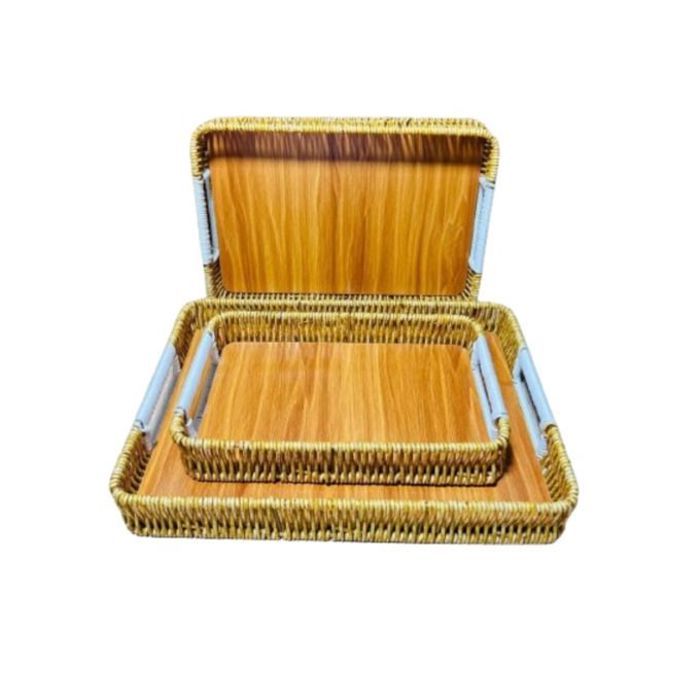 Plateaux de service en bois rectangulaires