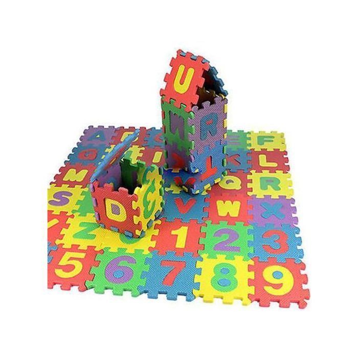 Puzzle EVA Alphabet & Nombres - Tapis de Jeu pour Bébé - Multicolore
