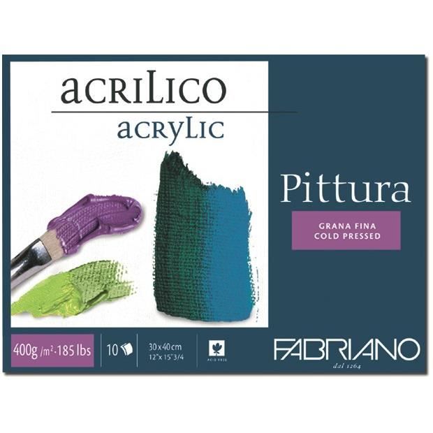 Bloc de papier - FABRIANO - Pittura - 30x40 cm - 400 g/m² - 10 feuilles