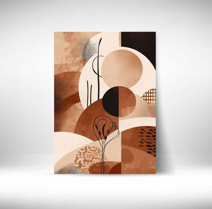 Tableau Décoratif - Abstrait - 40 x 60 cm - Multicolore - Design Contemporain