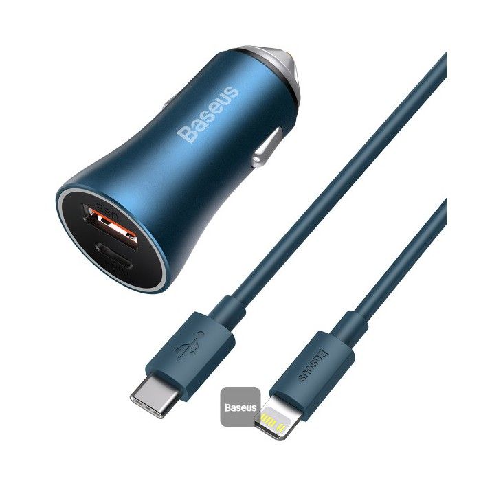 Baseus Golden Contactor Pro Dual Quick Car Charger U+C 40w